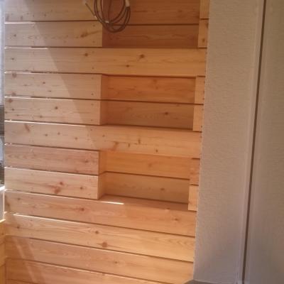 Obklad balkónu s nikou, sibiřský modřín